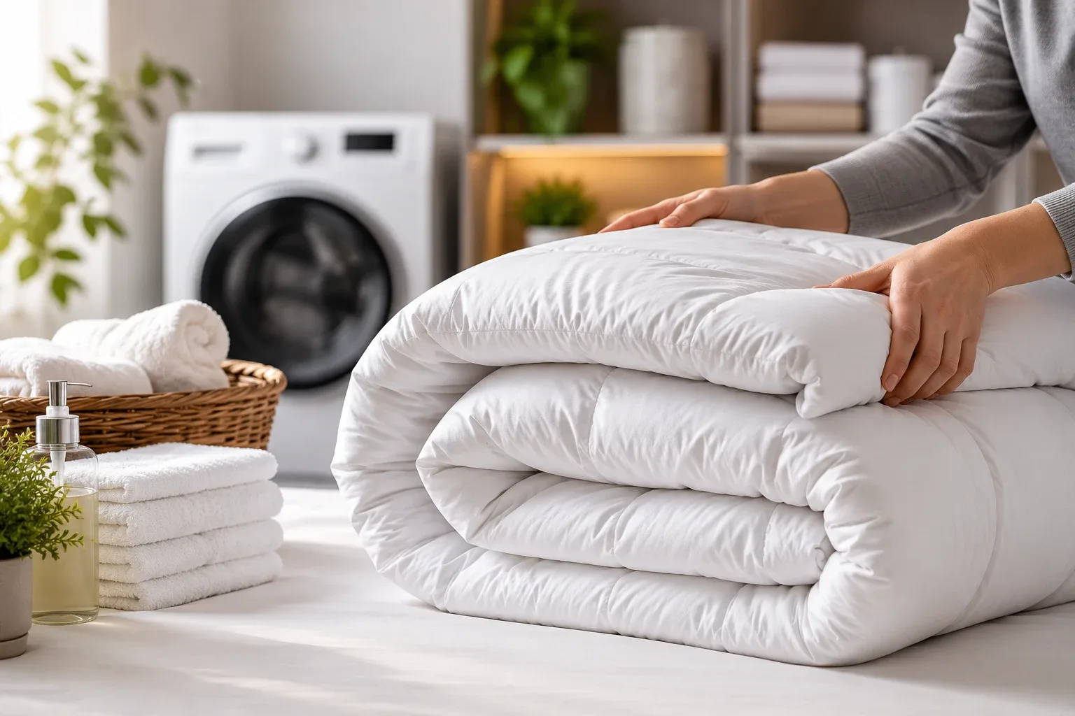 Fresh bed linen and duvet